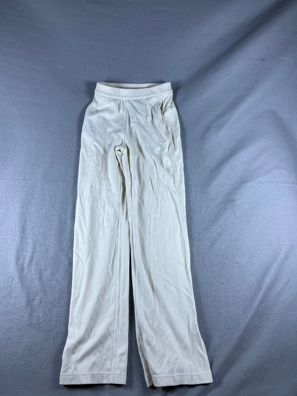 Lululemon Softstreme High-Rise Wide Leg Pique Pants Womens 2XS Cream Athleisure